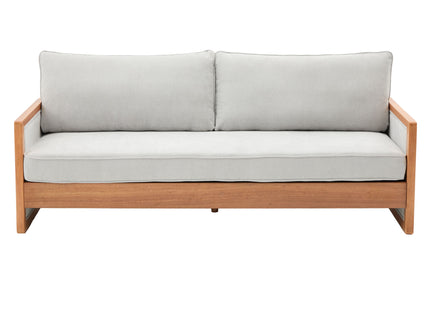 Modern 3 Seater Sofa With Wood Armrests