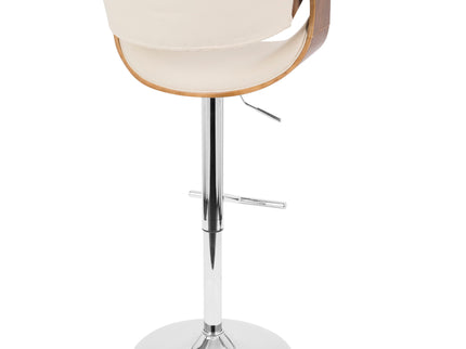Curvo - Mid Century Modern Adjustable Barstool With Swivel With Straight T Footrest