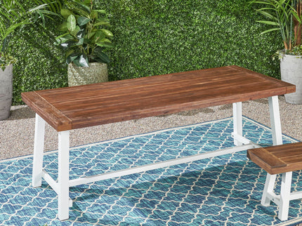 Equilibrium - Outdoor Dining Table With Wooden Frame And Slat Top