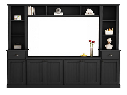 Minimalist Entertainment Wall Unit Set With Bridge For TVs Up To 75"