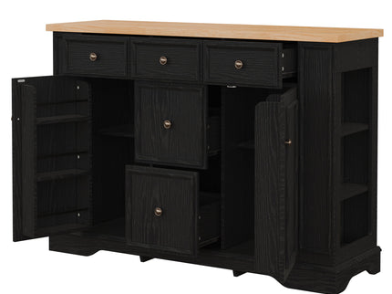 Sideboard Buffet Cabinet With 5 Drawers, 2 Cabinets, Adjustable Shelves