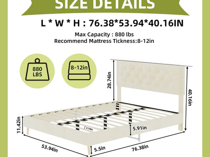 Upholstered Bed With Tufted Headboard