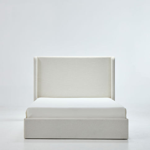 Caron - Upholstered Wingback Bed With High Headboard