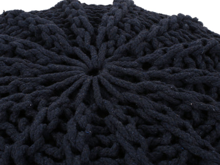 Bordeaux - Knitted Round Pouf Ottoman And Floor Cushion