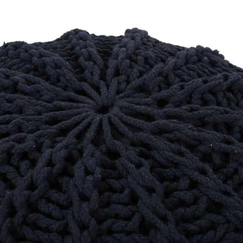 Bordeaux - Knitted Round Pouf Ottoman And Floor Cushion