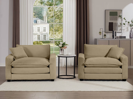Modern Classic Fabric Single Chair Deep Seat Sofa With Pillow