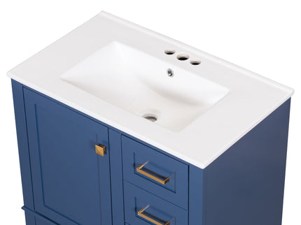 Bathroom Vanity, Modern Bathroom Cabinet With Sink Combo Set, Bathroom Storage Cabinet With A Soft Closing Door And 3 Drawers, Solid Wood Frame