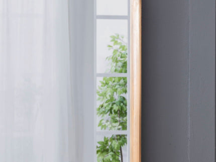 Square Mirror With Wood Frame, Wall Mirror For Living Room Bathroom Entryway - Brown