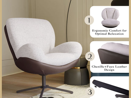 360° Swivel Office Chair, No Wheels
