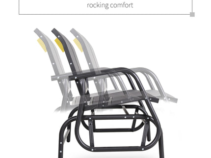 Outsunny - 2 Person Outdoor Glider Bench, Patio Double Swing Rocking Chair Loveseat With Powder Coated Steel Frame For Backyard Garden Porch - Gray