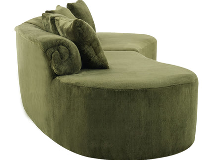 Modern Curved Sofa With Pillows
