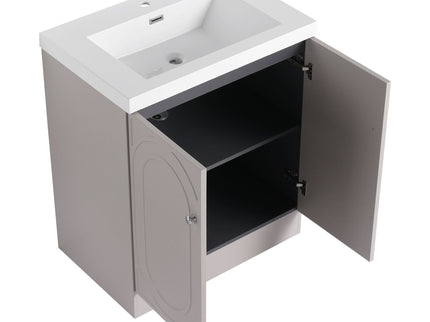 Contemporary Freestanding Bathroom Vanity With Resin Sink & Soft-Close Cabinet Doors