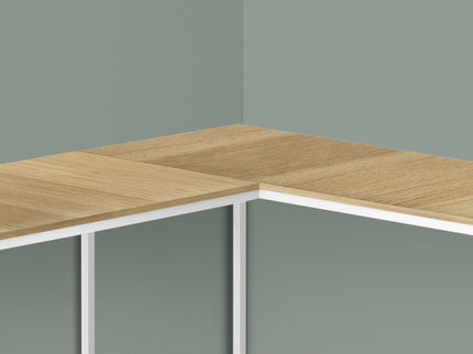 Computer Desk, Home Office, Corner, L Shape, Laptop, Marble Look Contemporary & Modern