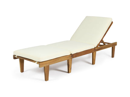 Ariana - Wood Chaise Lounge With Cushion