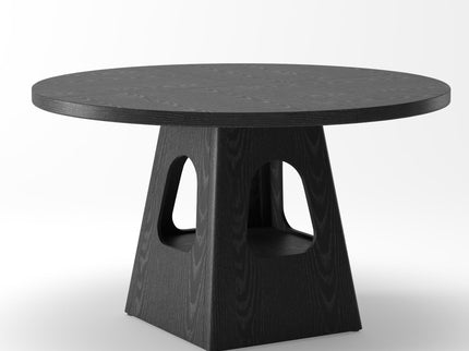 Farmhouse Round Dining Table With Storage Base