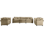 Light Brown / 3 Pc. 3 Seater Sofa, 2 Double Seater Sofas