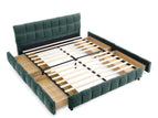 Dark Green / Queen / 4 Drawers