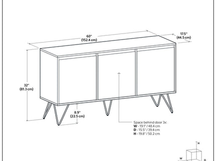 Hunter - 3 Door Sideboard