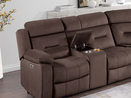 Power Reclining Sectional Set With Console Cup Holders