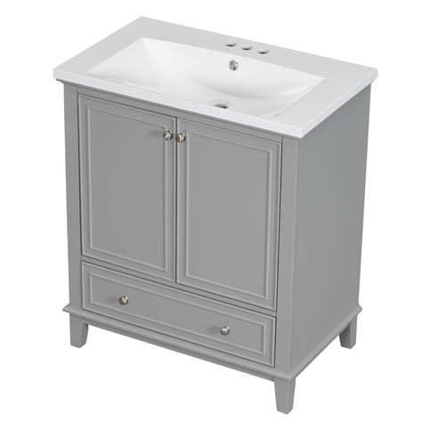 Modern Bathroom Vanity With Sink Combo, Multi Functional Cabinet With Doors And Drawer