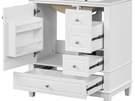 Freestanding Bathroom Vanity With Sink, Soft Close Door, 3 Drawers