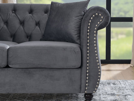 Chesterfield Sofa With Rolled Arms And Nailhead Trim