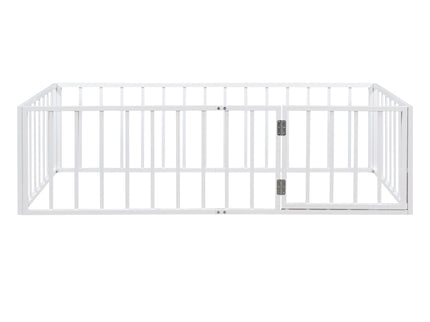 Metal Floor Bed Frame With Fence And Door
