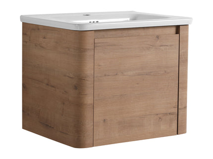 Wall Mounted Bathroom Vanity With Sink, Storage Shelves & Soft Close Door