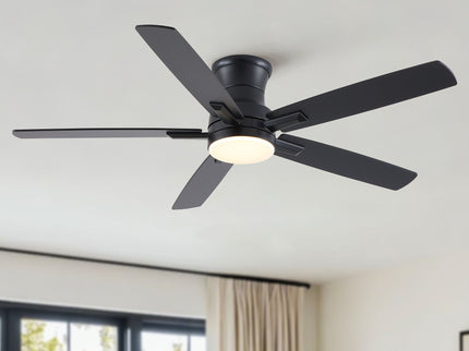 Mordern Flush Mount Ceiling Fan With Light And Remote Control