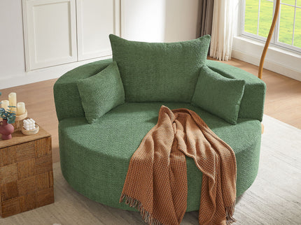 360° Swivel Accent Barrel Chair With 3 Removable Pillows For Living Room