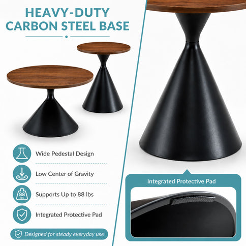 2 Piece Coffee Round Table Set