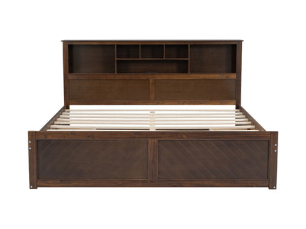 Platform Bed With Multi Storage Headboard, USB And Drawers