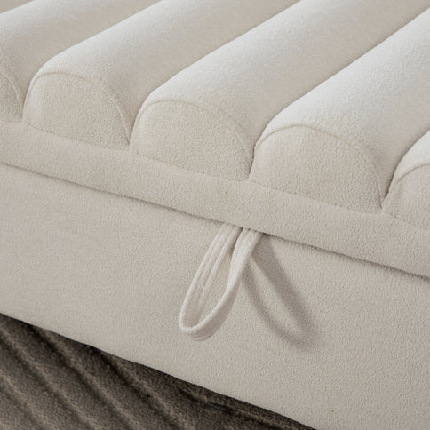 Wide Modern Upholstered Storage Bench With Rolled Armrest