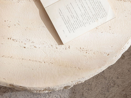 Round Coffee Table & Smooth Texture For Living Room - Light Beige
