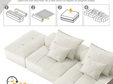 Modern Oversized Diy Combination Modular Sectional Sofa With Pillows