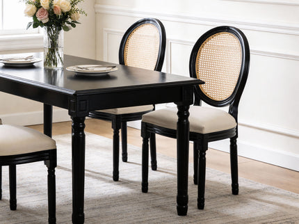 French Country Dining Chairs With Round Back (Set of 2)