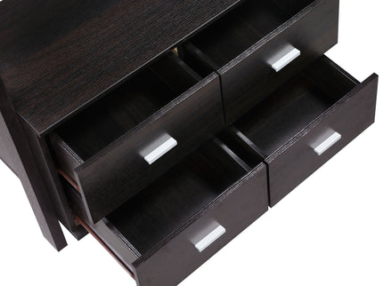 Shasta - 5 Shelf Ladder Bookshelf With Drawers - Cappuccino