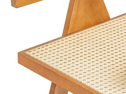 Chandigarh Arm Dining Chair With Natural Cane Design (Set of 2)