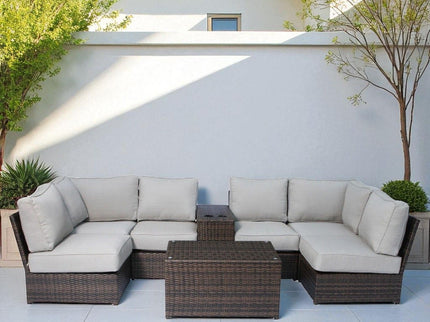 Stylish Modular Wicker Patio Seating Group