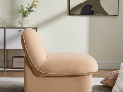 Pumpkin Shaped Swivel Accent Chair, 360 Degree Rotation For Living Room