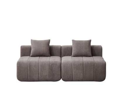 Modular Sectional Sofa With 2 Pillows, Symmetrical Design