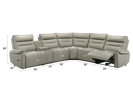 Jayke - Power Motion Sectional Sofa - Light Gray