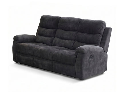 3 Seater Manual Recliner Sofa With 150° Recline, 2 Adjustable Side Seats, Extended Footrest, Oversized Seating For Living Room - Dark Gray