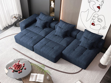 Modern Oversized Diy Combination Modular Sectional Sofa & Pillows