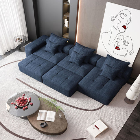 Modern Oversized Diy Combination Modular Sectional Sofa & Pillows