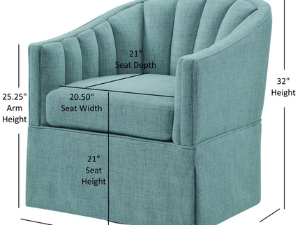 Solitude - Skirted Swivel Accent Chair With Hemp Like