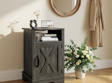 Farmhouse Nightstand, Charging Station & Storage