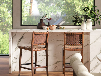 Andre - Counter Stool With Back - Pecan Brown
