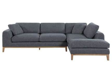 Harlan - L-Shape Upholstered Sectional With Pillows - Gray