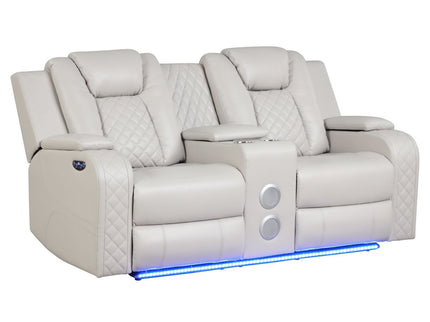 Benz - Power Reclining Loveseat With LED Lighting And Built In USB